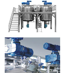 Equipo de emulsificación a vacío con homogeneización del fondo